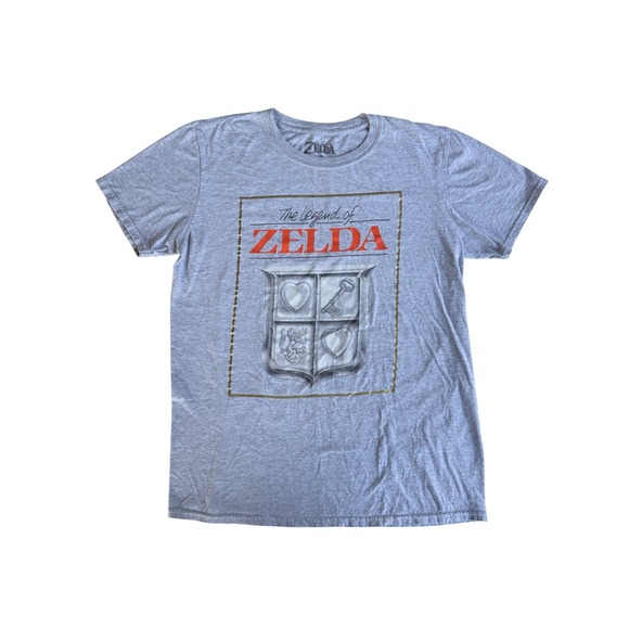 The Legend of Zelda Shield Graphic T Shirt Mens Size M Retro Game Tee - Picture 1 of 3